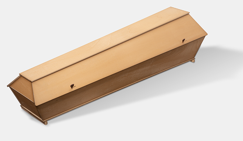 Bild - 1-sargPappelholz, braun lackiert mit umweltschonendem Wasserlack und Fussleisten: 
