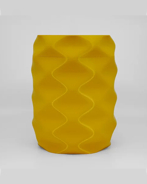 Bild - 12a-urneBioplastique, Wave jaune, caractéristiques : dégradable: 
